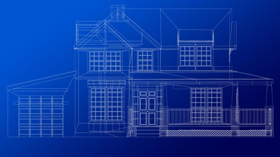 Blueprint of a house for seismic retrofitting.
